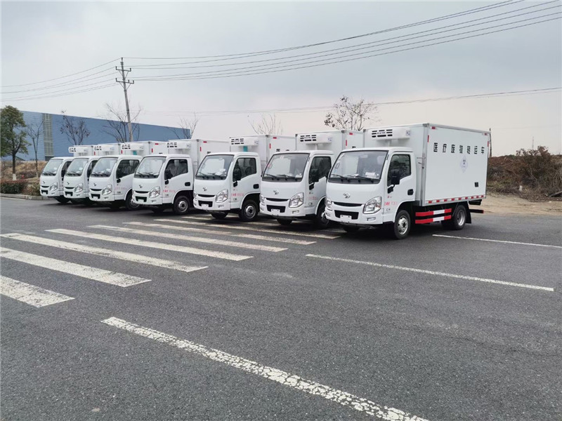 程力冷鏈專業(yè)廠7臺躍進小福星醫(yī)療廢物轉運車發(fā)車